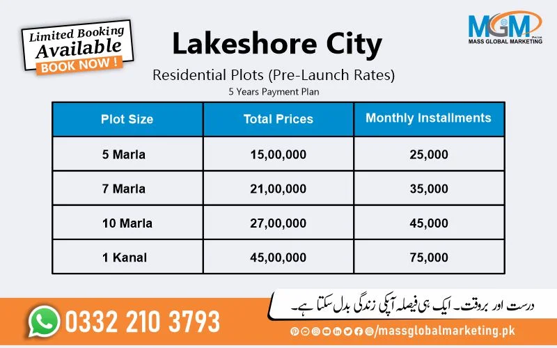 Lakeshore City Residential Plots Payment Plan