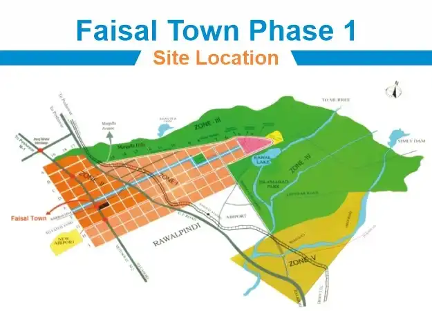 Faisal Town Phase 1 Location Map